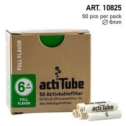 Filters Active Tube SLIM 6mm with active carbon 50psc.