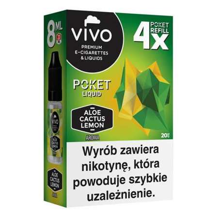 E-liquid VIVO Poket - Aloes Cactus Lemon x4 / 20mg / 8ml