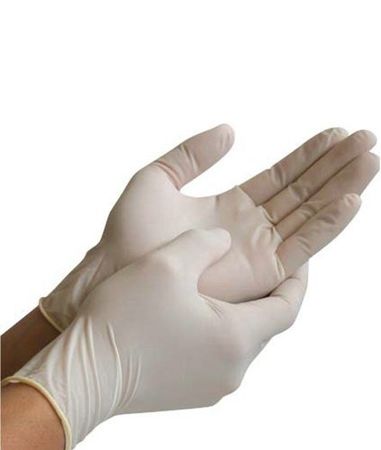 Rękawice LATEXOWE Ochronne DermaGrip Białe | M | 100 sztuk