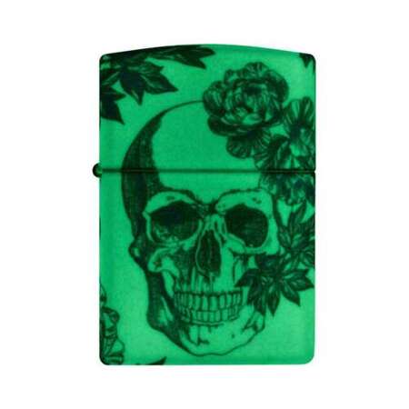 ZIPPO - GLOWING FLORAL SKULL