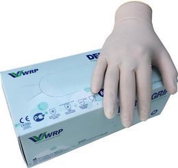 Rękawice LATEXOWE Ochronne DermaGrip Białe | L | 100 sztuk