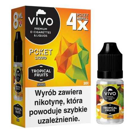 E-liquid VIVO Poket - Tropical Fruits x4 / 20mg / 8ml